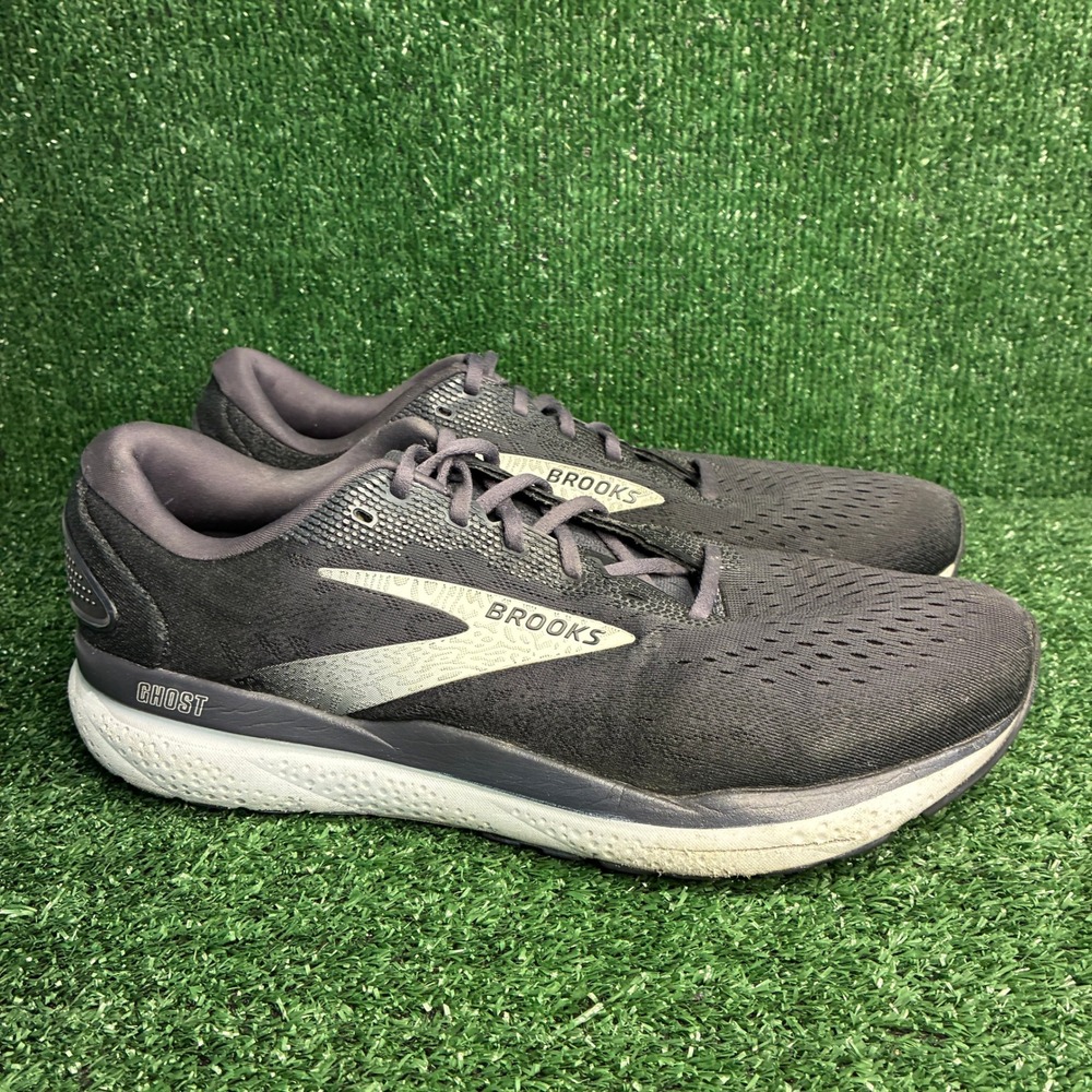 Brooks Ghost 16 Neutral Cushion Road Running Shoes Black Grey Mens Sz 14 2E Wide